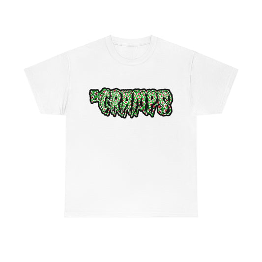 The Cramps Logo T-shirt (Dark Pink / Green)