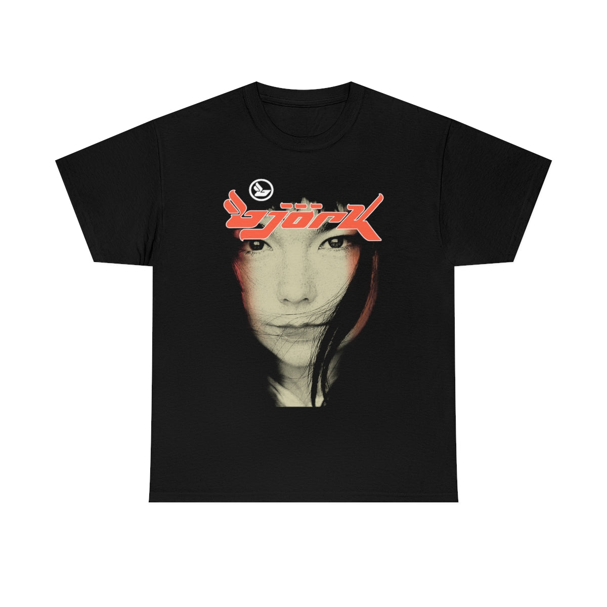 Bjork Homogenic Face Photograph Logo T-shirt (Orange)