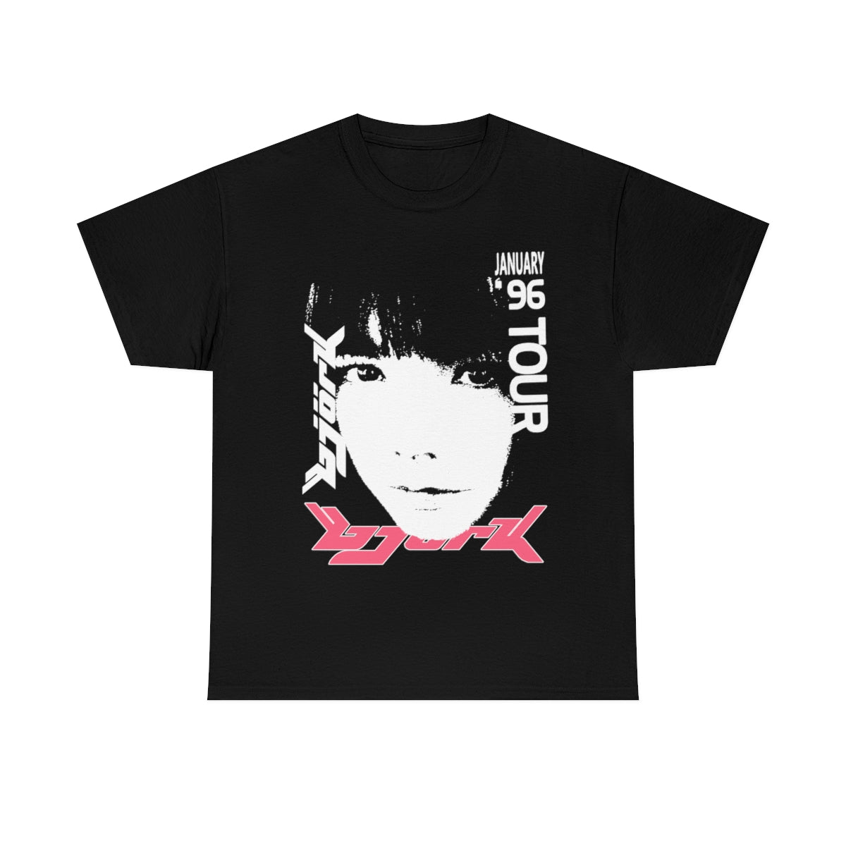 Bjork 1996 January Tour Vintage Vibe T-shirt (White / Pink)