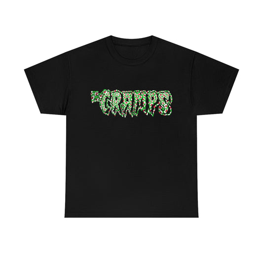 The Cramps Logo T-shirt (Dark Pink / Green)