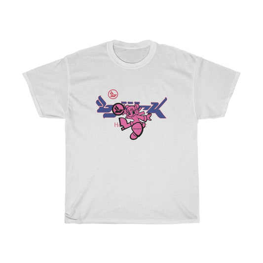 Bjork Homogenic Fly Girl Blue & Pink Logo T-shirt